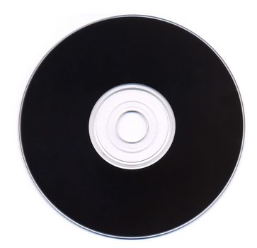 Black vinyl record isolated on white background