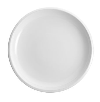 White empty plate isolated on white background