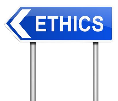 Illustration depicting a sign with an ethics concept.