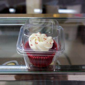 Cup cake in plastic packaging