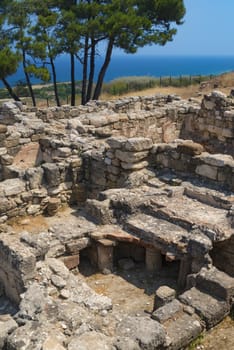 The ancient city of Kamiros on the Aegean coast of Rhodes