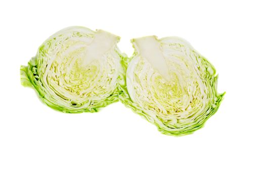 Cutted cabbage isolated on white background