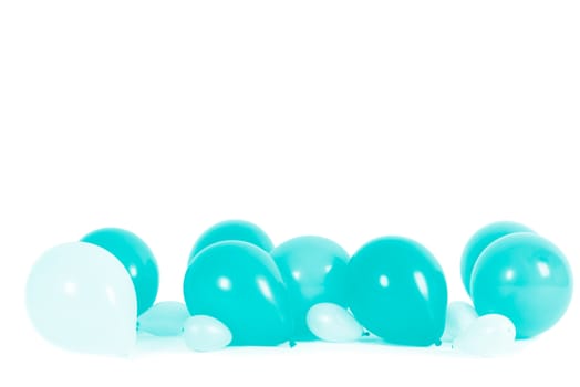 Colourful balloons isolated on white with copy space