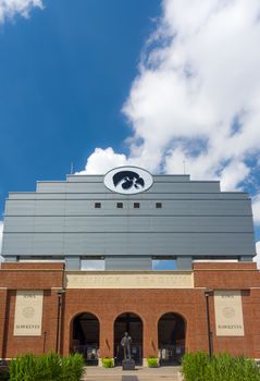 IOWA CITY, IA/USA - AUGUST 7, 2015: Kinnick Stadium at the University of Iowa. The University of Iowa is a flagship public research university.