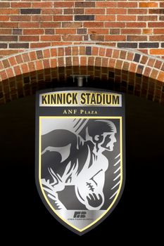 IOWA CITY, IA/USA - AUGUST 7, 2015: Kinnick Stadium emblem and seal. The University of Iowa is a flagship public research university.