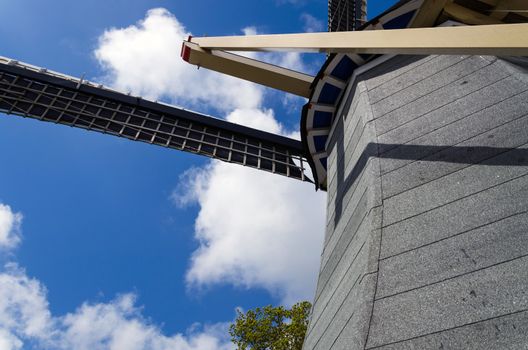 Detail of windmill in Keukenhof park in Lisse, The Netherlands.