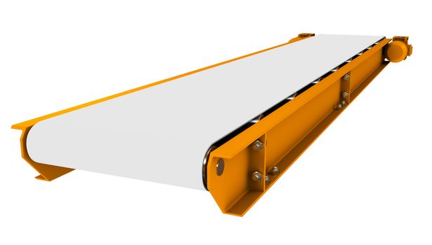 Conveyor without wheels on isolated white background