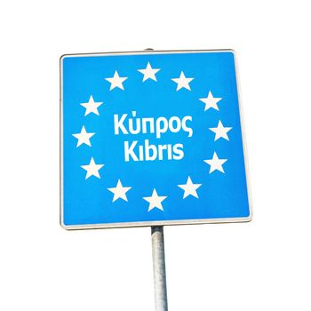 Border sign of cyprus, europe - isolated on white background