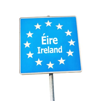Border sign of ireland, europe - isolated on white background