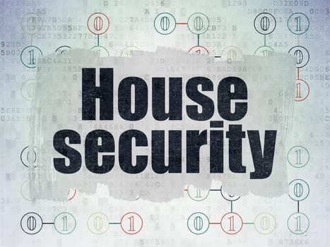 Safety concept: Painted black text House Security on Digital Paper background with  Scheme Of Binary Code