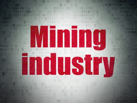 Industry concept: Painted red word Mining Industry on Digital Paper background