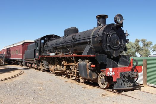 ALICE SPRINGS, AUSTRALIA - MAY 3, 2015: Old Ghan train on the Heritage Railway Museum on May 3, 2015 in Alice Springs, Australia