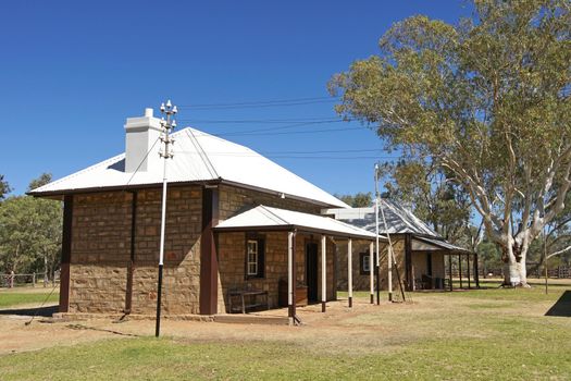 ALICE SPRINGS, AUSTRALIA - MAY 3, 2015: Old Telegraph Station Museum on May 3, 2015 in Alice Springs, Australia