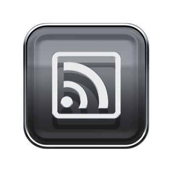 WI-FI icon glossy grey, isolated on white background