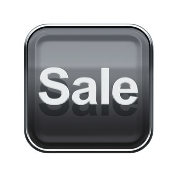 Sale icon glossy grey, isolated on white background