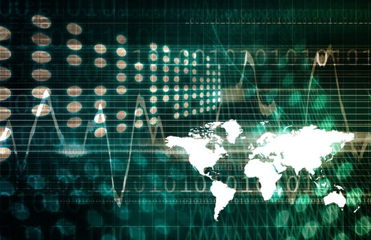 Virtual Technology with Data Network Stream Art