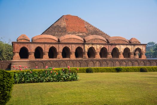 Beautiful Rasmancha temple is a historic icon of the temple town of Bishnupur, West Bengal, India