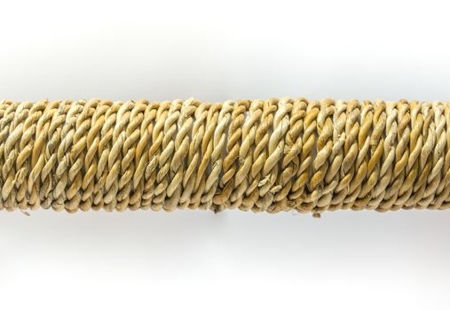 Banana fiber twist rope on white tone background