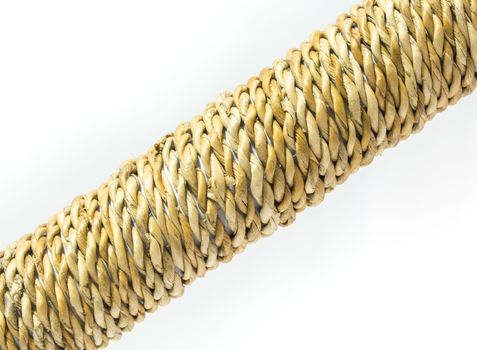 Banana fiber twist rope on white tone background