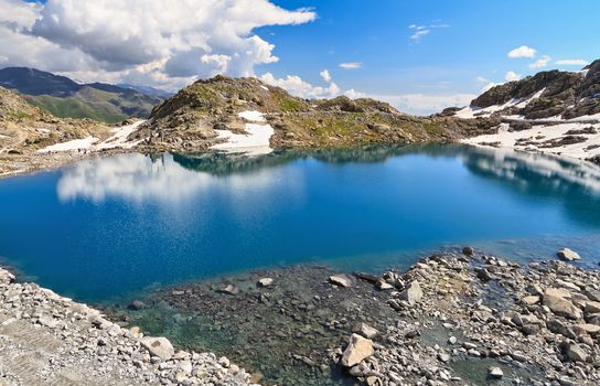 Lago del Monticello over Tonale pass, Trentino, Italy