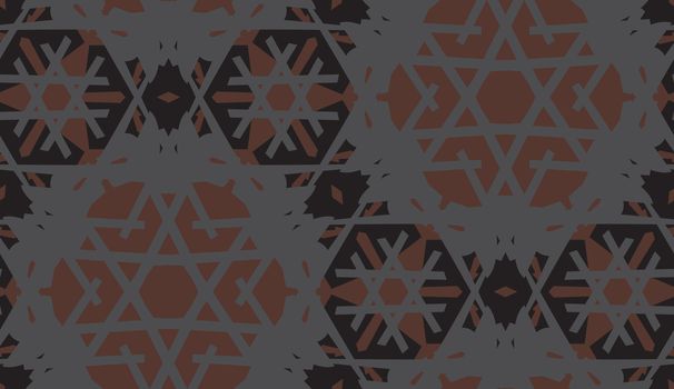 Kaleidoscope gray and brown pattern as a seamless background