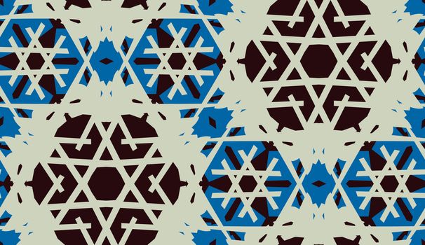 Gray and blue kaleidoscope background as a seamless pattern