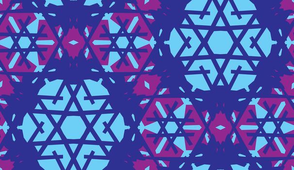 Blue kaleidoscope background as a seamless pattern