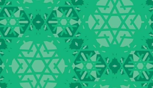 Green kaleidoscope background as a seamless pattern