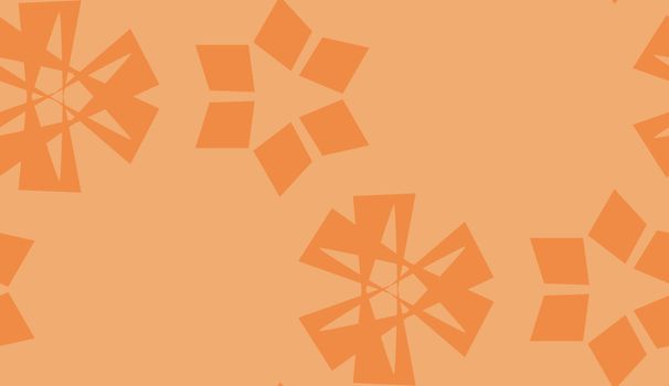 Scattered repeating large snowflake pattern over orange