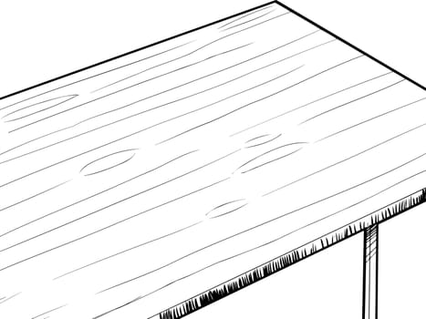 Background outline illustration of a wooden table