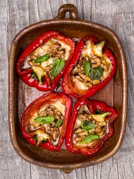 close up of rustic roasted bell pepper