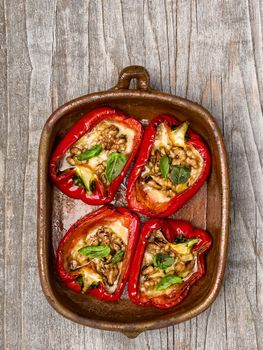 close up of rustic roasted bell pepper