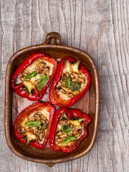 close up of rustic roasted bell pepper