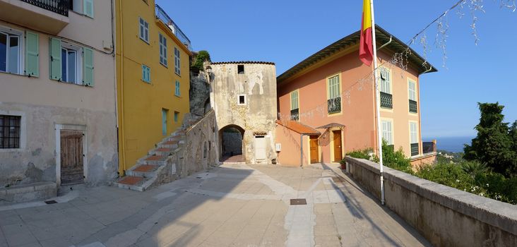 Panoramic View of the old village of Roquebrune-Cap-Martin in France