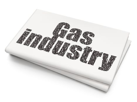 Industry concept: Pixelated black text Gas Industry on Blank Newspaper background