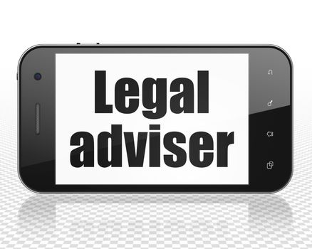 Law concept: Smartphone with black text Legal Adviser on display