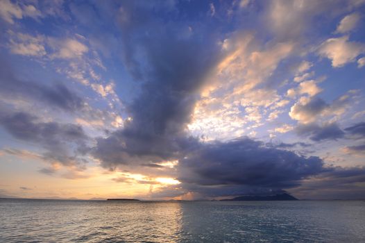 Scenery of islands at Semporna, Sabah Borneo, Malaysia.
