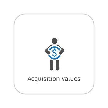 Acquisition Values Icon. Business Concept. Flat Design. Isolated Illustration.