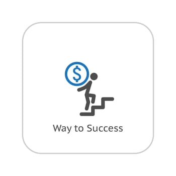 Way to Success Icon. Business Concept. Flat Design. Isolated Illustration.