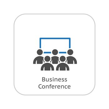 Business Conference Icon. Online Learning. Flat Design. Isolated Illustration.