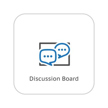 Discussion Board Icon. Business Concept. Flat Design. Isolated Illustration.