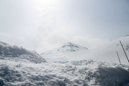 Japan Alps , Winter moutains with snow.Takayama Gifu, Japan