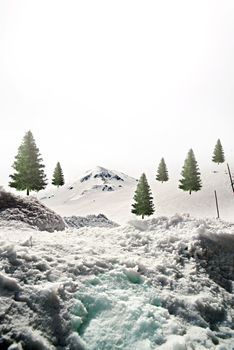 Japan Alps , Winter moutains with snow.Takayama Gifu, Japan