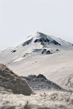 Japan Alps , Winter moutains with snow.Takayama Gifu, Japan