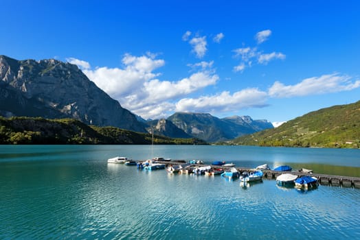 Lago di Cavedine (Cavedine Lake) small alpine lake in Trentino Alto Adige, Italy, Europe