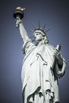 Famous Statue of Liberty, New York, special photographic processing.