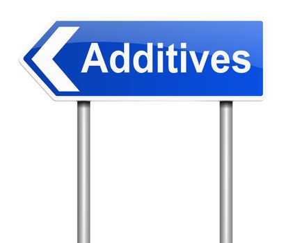Illustration depicting a sign with an additives concept.