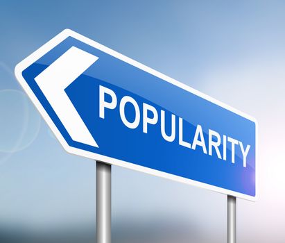 Illustration depicting a sign with a popularity concept.