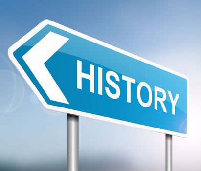 Illustration depicting a sign with a History concept.