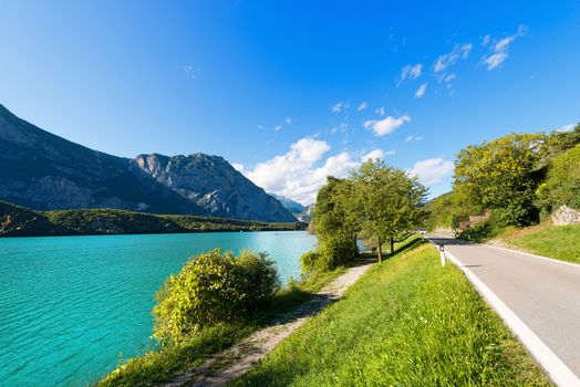 Lago di Cavedine (Cavedine Lake) small alpine lake in Trentino Alto Adige, Italy, Europe